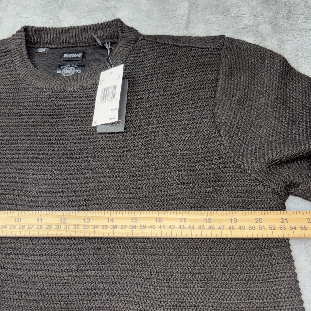 NWT Buffalo David Bitton Wariner Crewneck Sweater - M Black - Picture 5 of 8